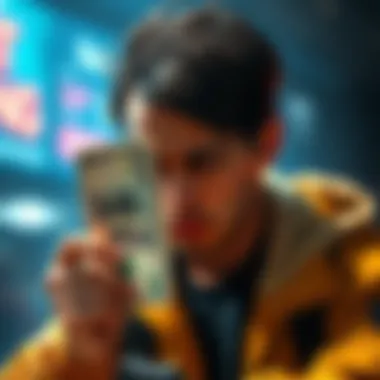 A player looks frustrated while holding a $40 bill, symbolizing the cost of obtaining a Ghost Leg Token at TNG.
