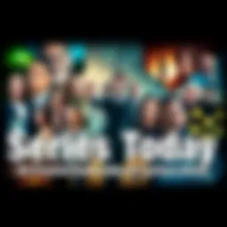 Collage of popular TV series characters and scenes representing success