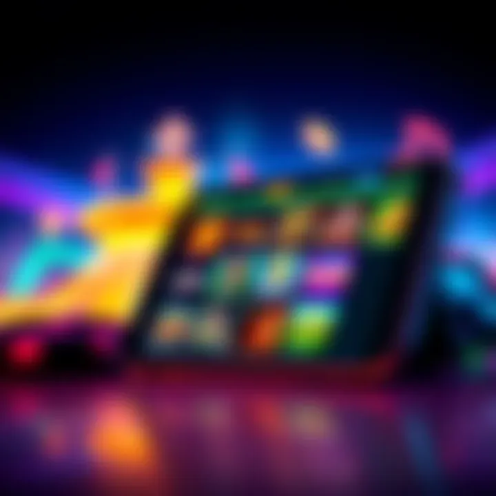 Top Casino Apps A smartphone displaying popular casino apps with colorful graphics and game options on screen