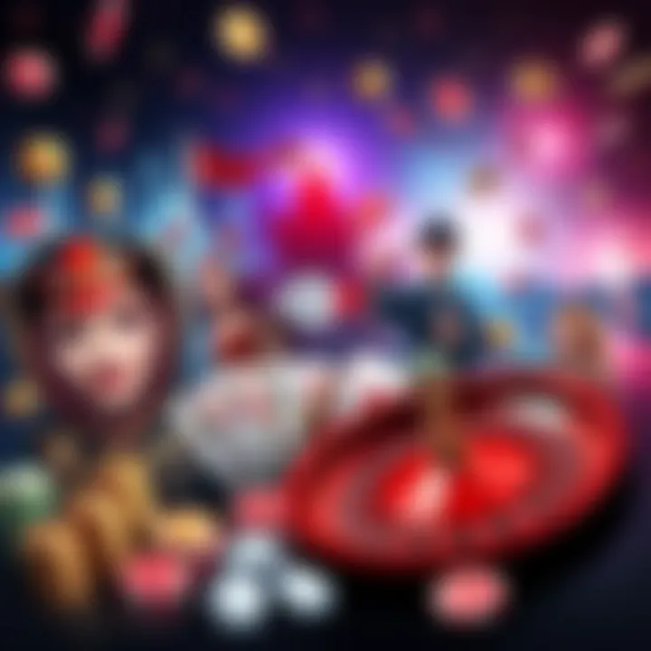 A collage featuring popular casino games like slots, poker, and roulette with a Canadian theme.