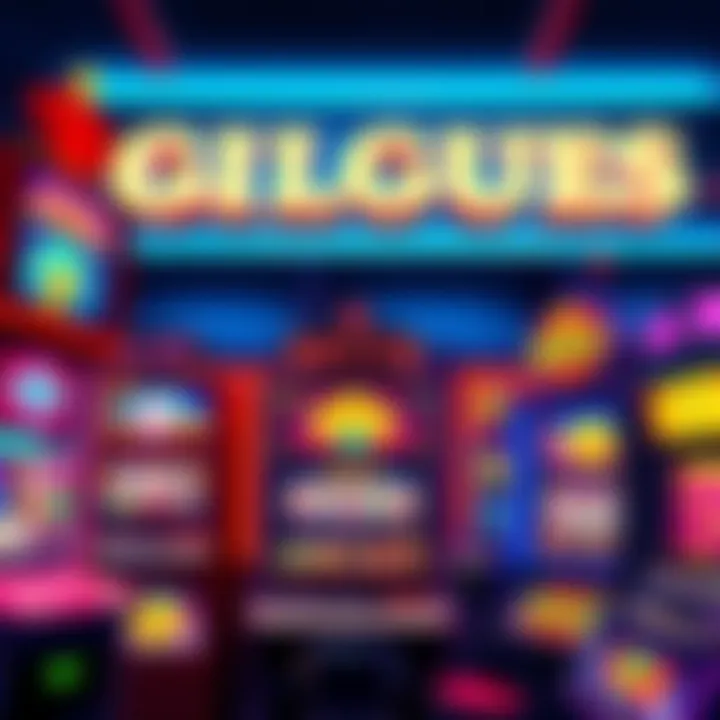 An array of popular slot machines with bright graphics and spinning reels.
