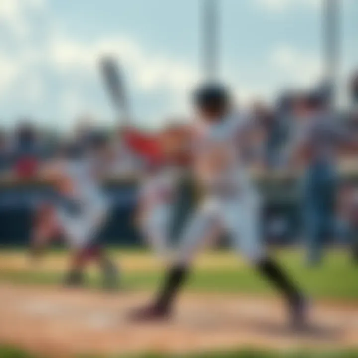 Top Baseball Hitters in Action A group of top baseball players swinging bats during a game, showcasing their skills and teamwork on the field.