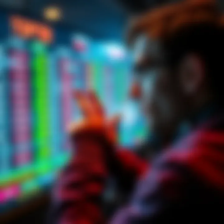 A sports fan looking at betting odds on a screen, focused on the day's top betting recommendation.