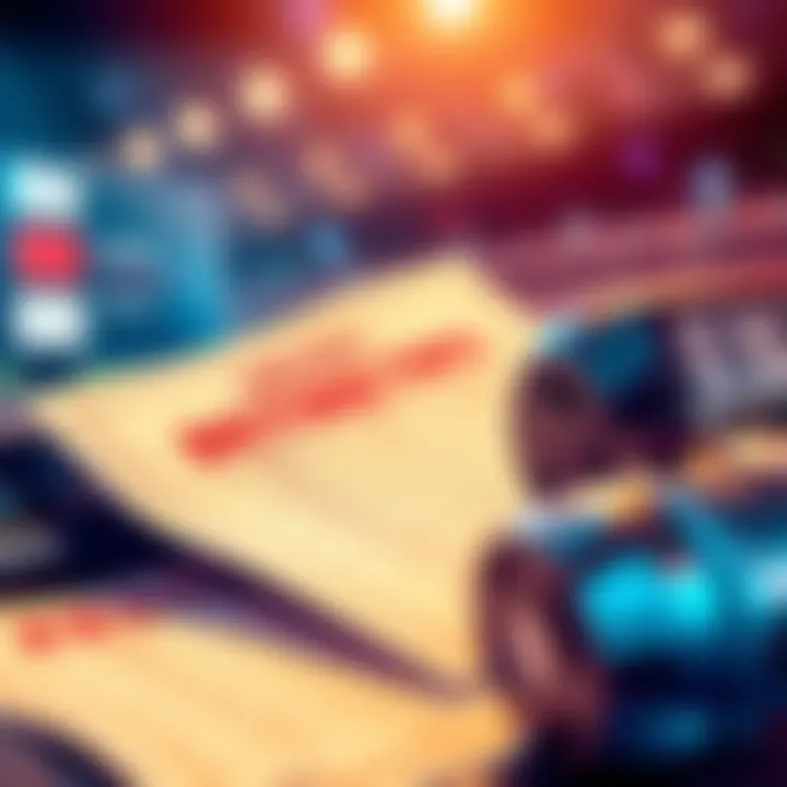 Illustration of betting slips and strategies for sports betting