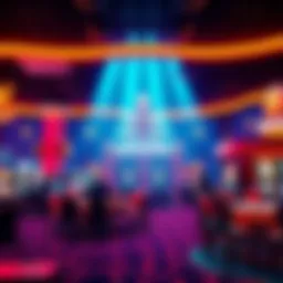 Top Crypto Casinos for Quick Payouts An overview of popular crypto casinos that offer fast withdrawals without ID checks, featuring a vibrant casino scene with gaming elements.