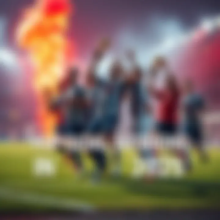 A group of soccer players celebrating a goal, showcasing top scorers from the 2025 season with trophies in hand.