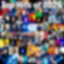 A vibrant collage of popular music artists and album covers from 2026