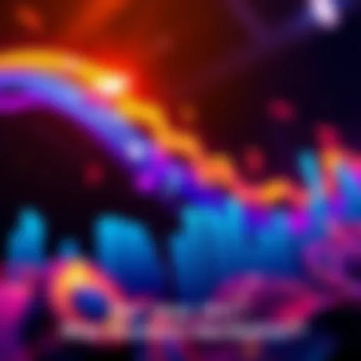 A vibrant music chart with a rising arrow and musical notes, representing a new song taking over the charts.