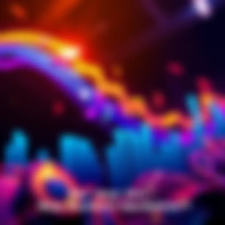 A vibrant music chart with a rising arrow and musical notes, representing a new song taking over the charts.