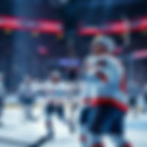 Hockey players celebrating after scoring goals in a game, showcasing top scorers of the NHL season 2026