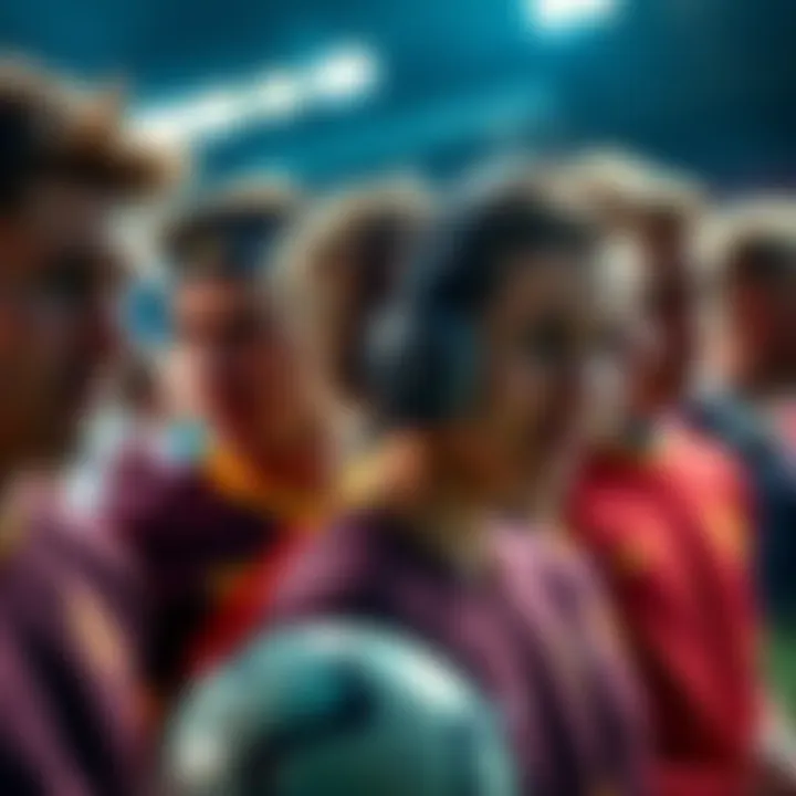 A group of top athletes preparing for a match, showing intense focus and determination.