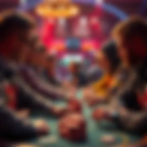 A group of top tournament players at a high-stakes poker event facing off against each other