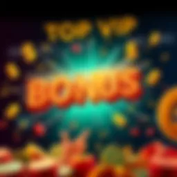 The announcement graphic for the Top VIP monthly bonus, featuring dollar signs and excitement marks.
