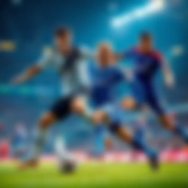 Action shot of Tottenham and Crystal Palace players competing for the ball during a match