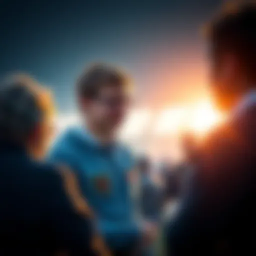 A trainer talking to participants about horse racing experiences and insights