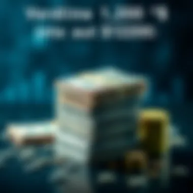 A stack of money showing a small amount of cash turning into a larger stack, symbolizing investment growth.