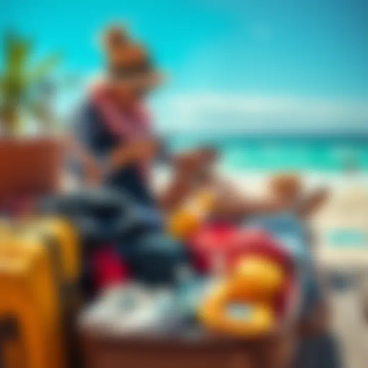 A person packing a suitcase with travel essentials like clothes and toiletries, planning for a stress-free vacation.