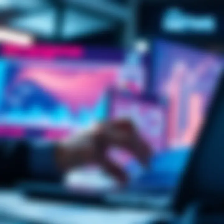 A person examining charts and graphs related to market trends, showcasing opportunities and risks.