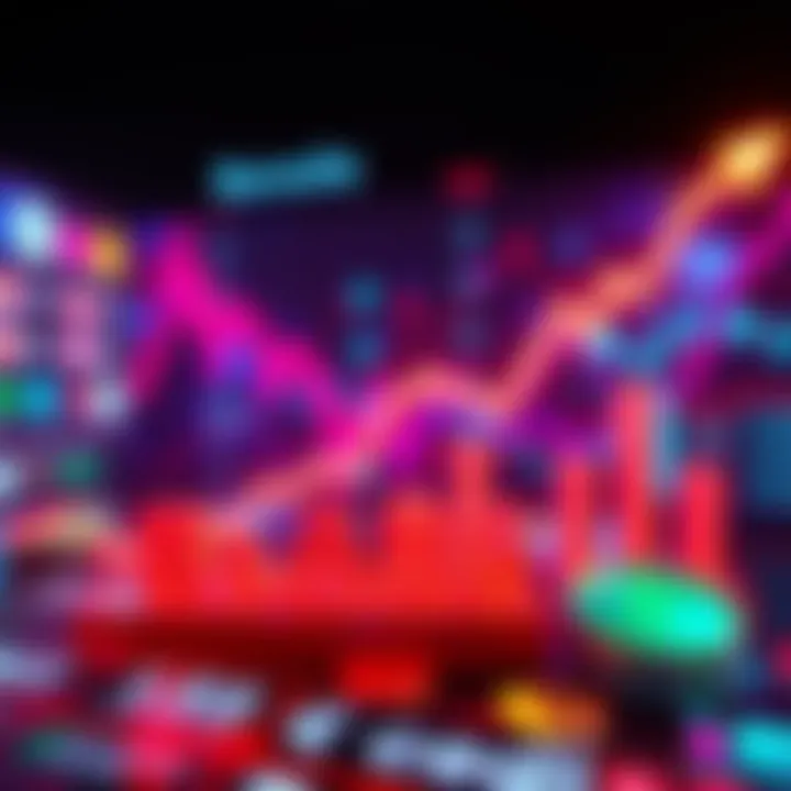 A graphic showing rising graphs and digital currency symbols, representing the latest trends in credit currencies