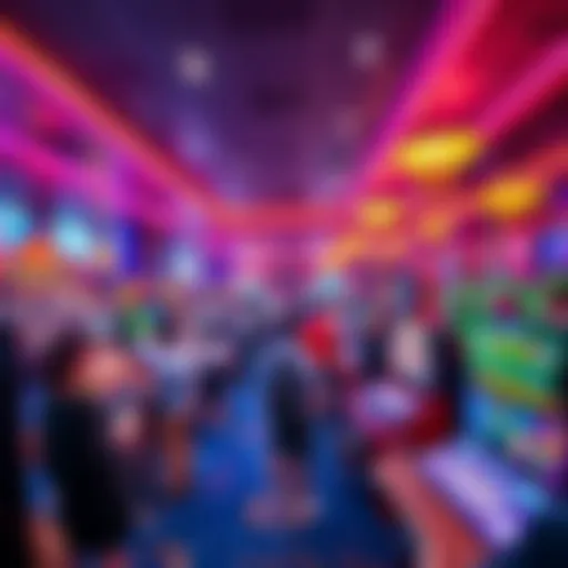 Trends in the Gambling Market A vibrant casino floor filled with people playing various gambling games and using new technology devices.