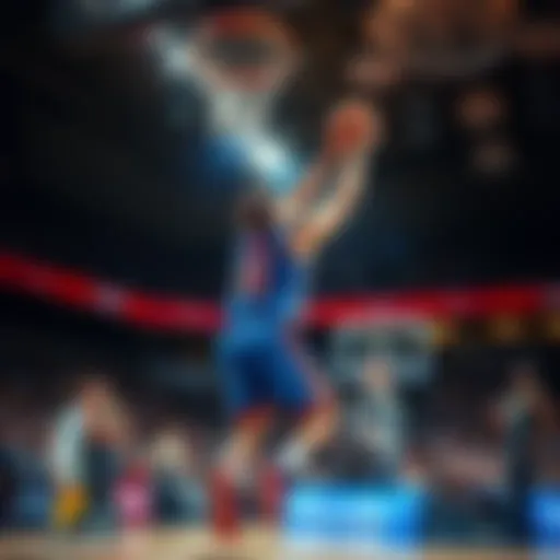 Tristan Silva makes a three-point shot during a basketball game