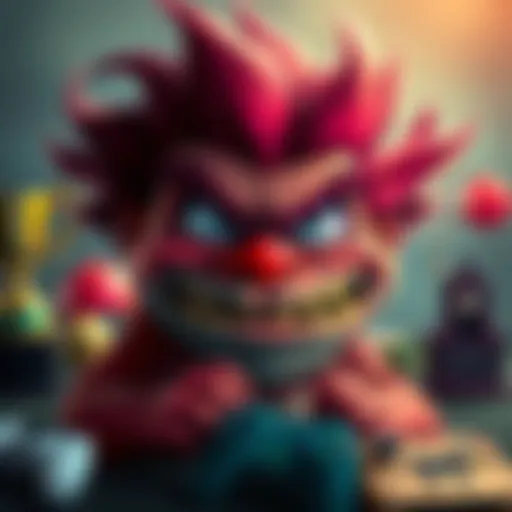 A comical troll character looking frustrated and determined, surrounded by gaming elements like controllers and trophies, reflecting the challenges of becoming a boss in a game.
