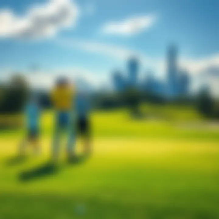 Players competing in the Truist Championship on a lush green golf course in Philadelphia