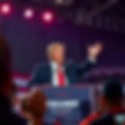 Donald Trump speaks powerfully at a rally, signifying his return to politics.