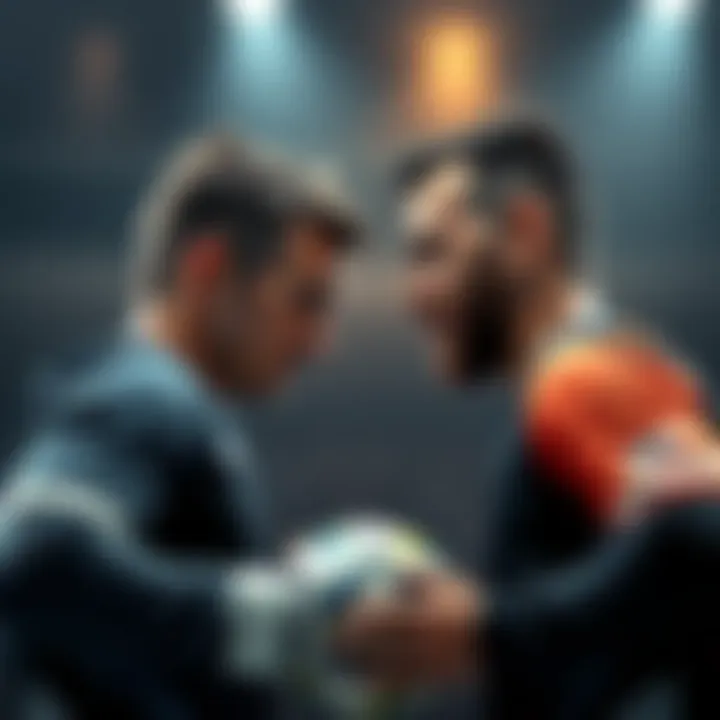 Marco Tulio and Muslim Salikhov facing off in a sports competition, showcasing their strengths and skills.