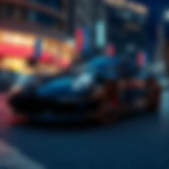 A sleek Turbo S car showcasing its modern design and powerful engine on a city street.