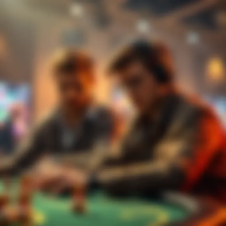 Two skilled players strategizing together for betting success