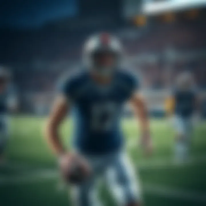 Tyler Conklin playing in a football game, focused and determined