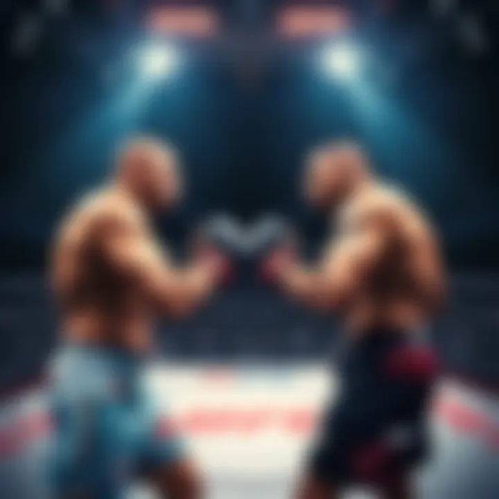 UFC 322 Fight Night Two fighters, Bonfim and Brown, facing off in the octagon for UFC 322