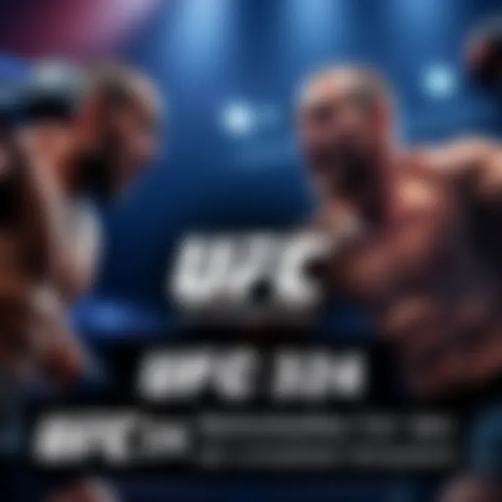 Graphic showing UFC fighters in action with betting odds displayed