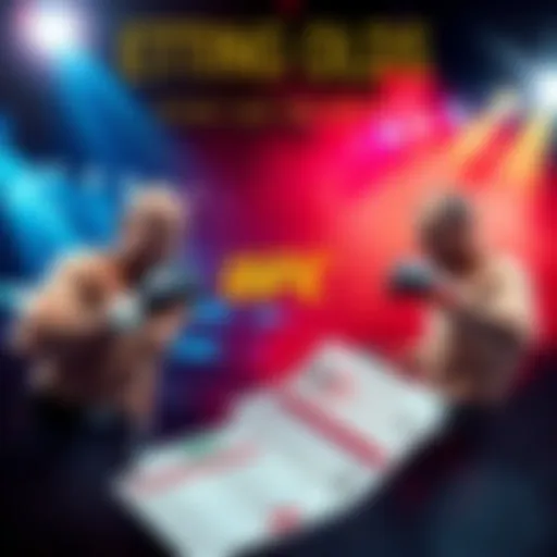 A graphic showing increasing UFC betting odds, with images of fighters in action and betting slips