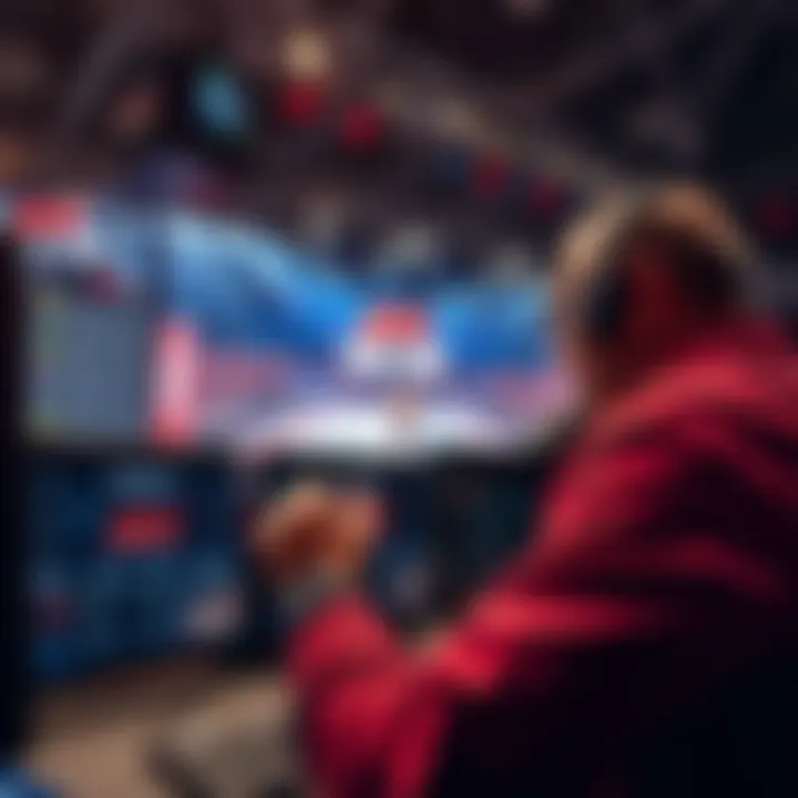 A person placing a live bet on a UFC match with focus on underdogs during a match, showcasing excitement and strategy.