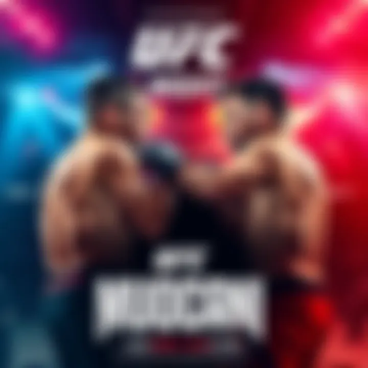 Moicano and Duncan face off in an intense UFC Fight Night setting, showcasing fighters in action with a vibrant arena background.