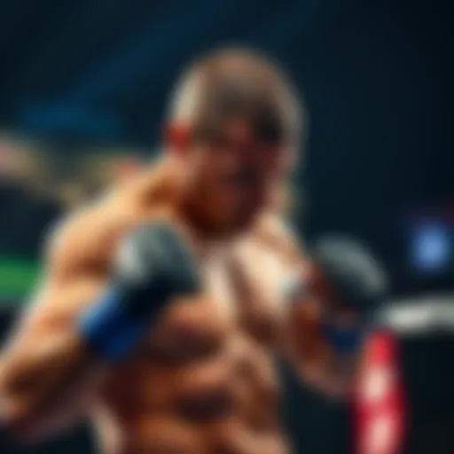 A fighter preparing for a match at UFC Vegas 111, showcasing intense focus and strength.