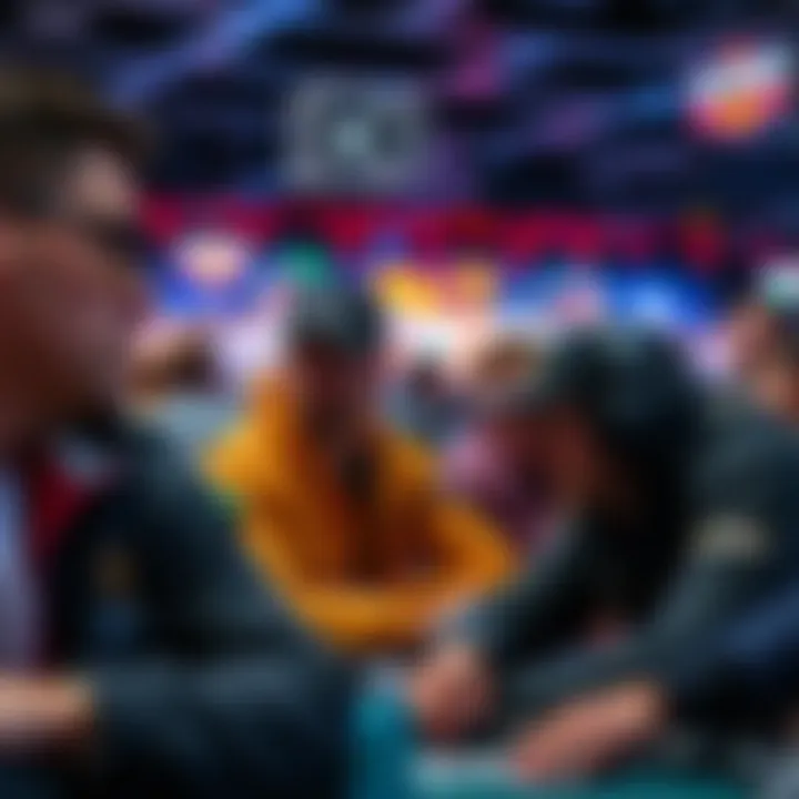 A group of players looking confused and frustrated at a tournament venue, discussing recent player exclusions and game rules.