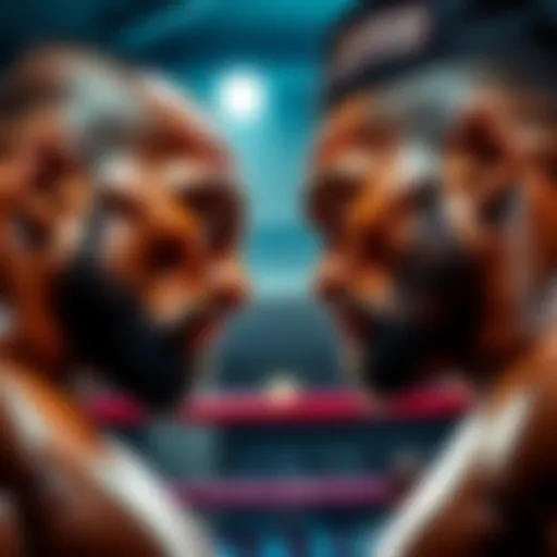 Umar and Song in a tense face-off before their fight, showcasing determination and strength