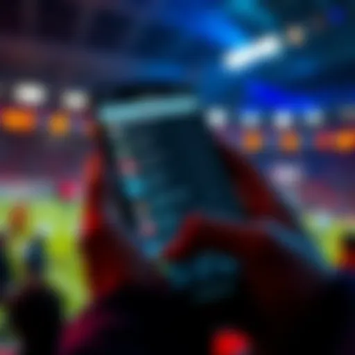 A smartphone displaying the Underdog app with team betting options highlighted, showing a user analyzing betting spreads and odds.