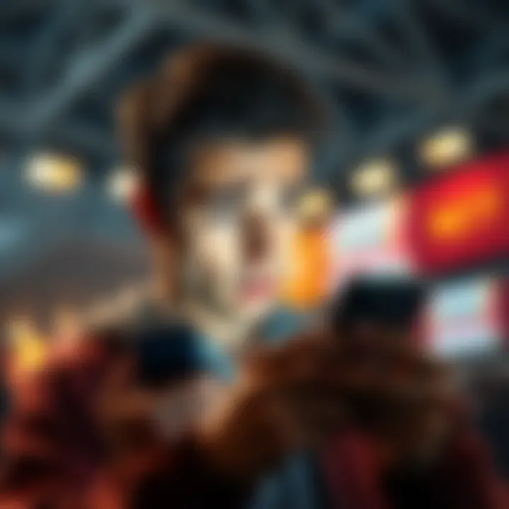 A person looks worried while checking their betting results on a smartphone, showing confusion and frustration.