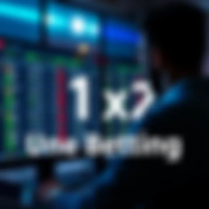 A person analyzing sports betting odds and options on a computer screen, highlighting the 1x2 format