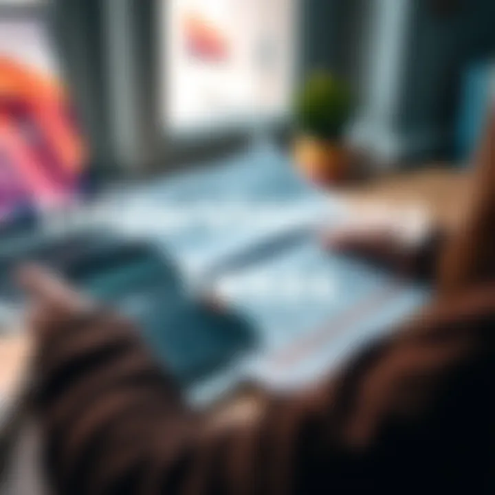 A person looking at tax documents with a calculator and laptop, focusing on Fliff's tax handling and 1099-MISC forms.