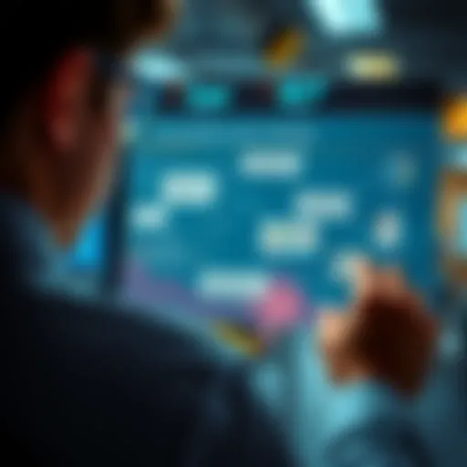 A person looking at a diagram that explains a new methodology.