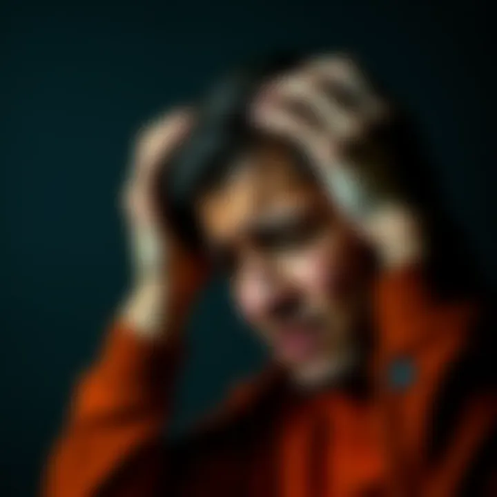 Understanding Pain A person holding their head in distress, illustrating emotional pain alongside physical discomfort.