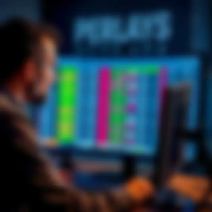 A sports bettor analyzing multiple betting options on a computer screen, representing the concept of parlays in sports betting.