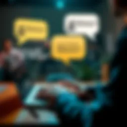 A person typing on a laptop in a forum discussing the term 'Shitrec' with speech bubbles showing reactions.
