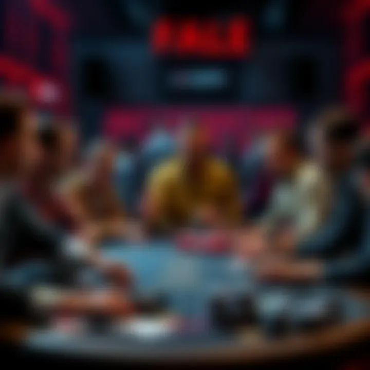 A group of players reacting with surprise and disappointment to an unexpected game flop at a gaming table.