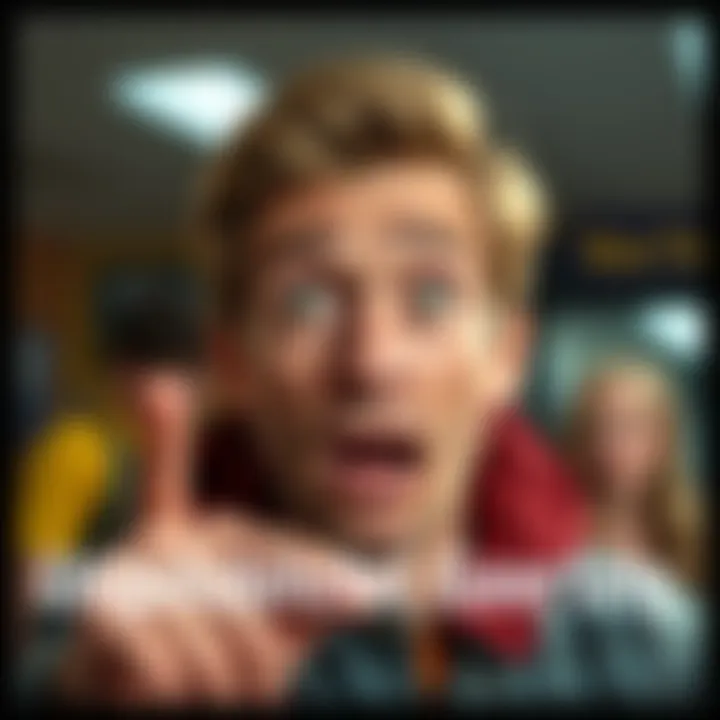 A person accidentally causes a surprising situation, looking shocked and confused.